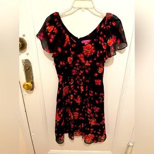 Betsey Johnson size S black and pink dress